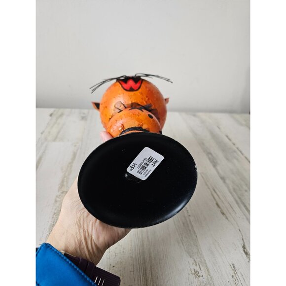 Pier 1 cat pumpkin metal glitter Halloween prop unique vintage black - Picture 9 of 9